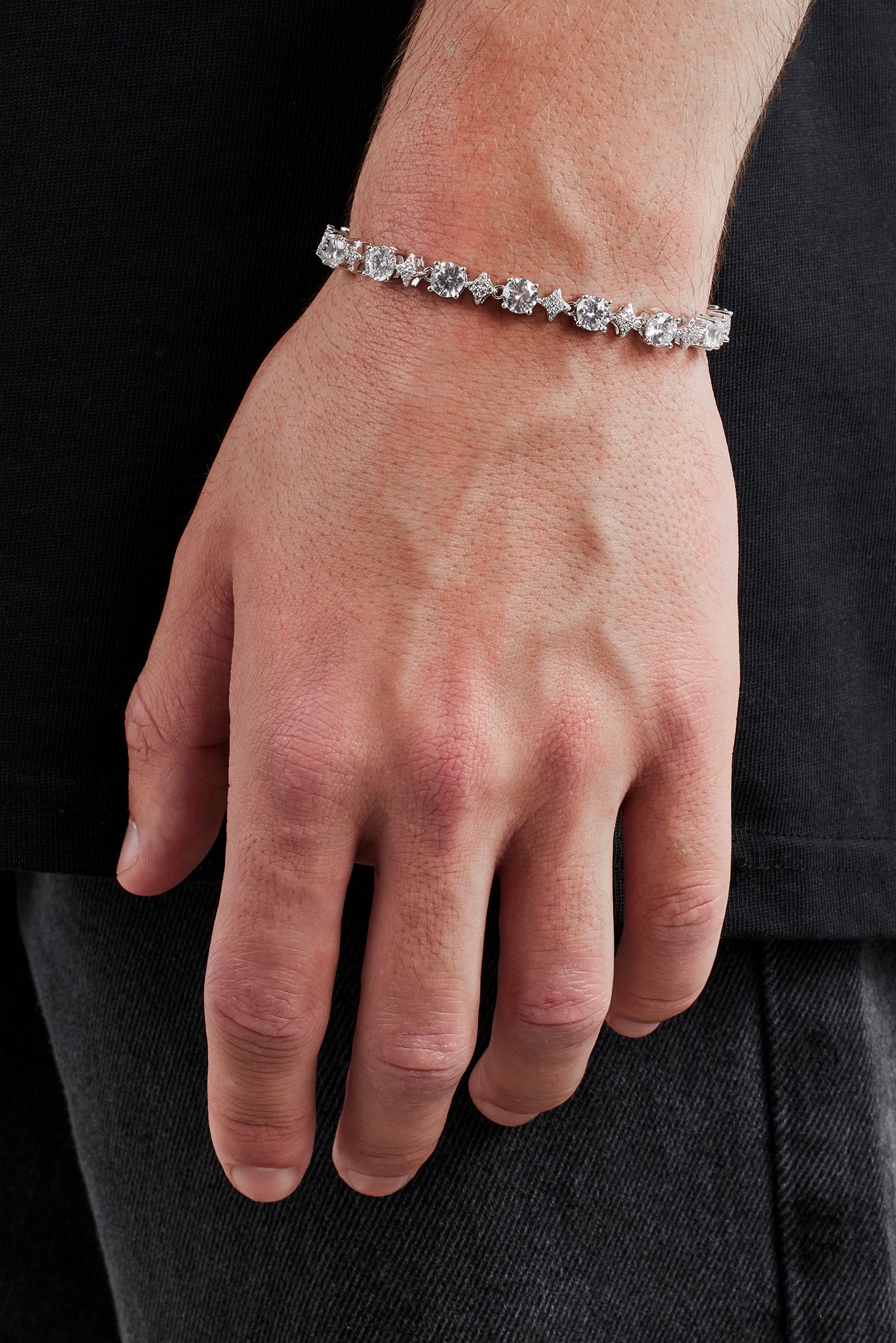 Armband mit Motiv und klarem Edelstein – 6 mm